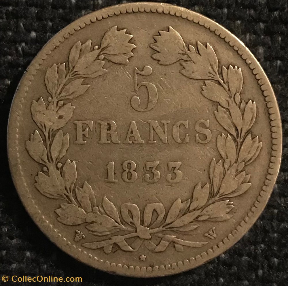 LOUIS PHILIPPE Ier 1833W monnaies france a modernes louis philippe ier 1833w