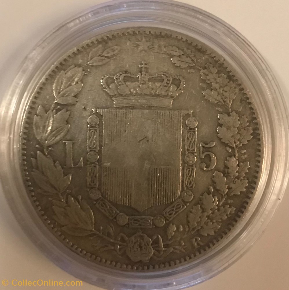 monnaies monde italie 5 lire umberto i 1879r