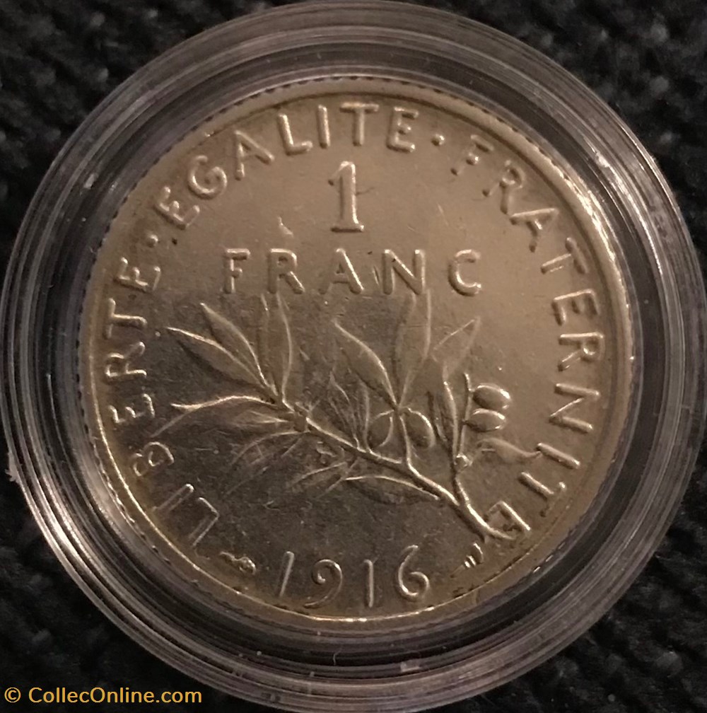 1 franc Argent Semeuse 1916 monnaies france modernes 1 franc argent semeuse 1916