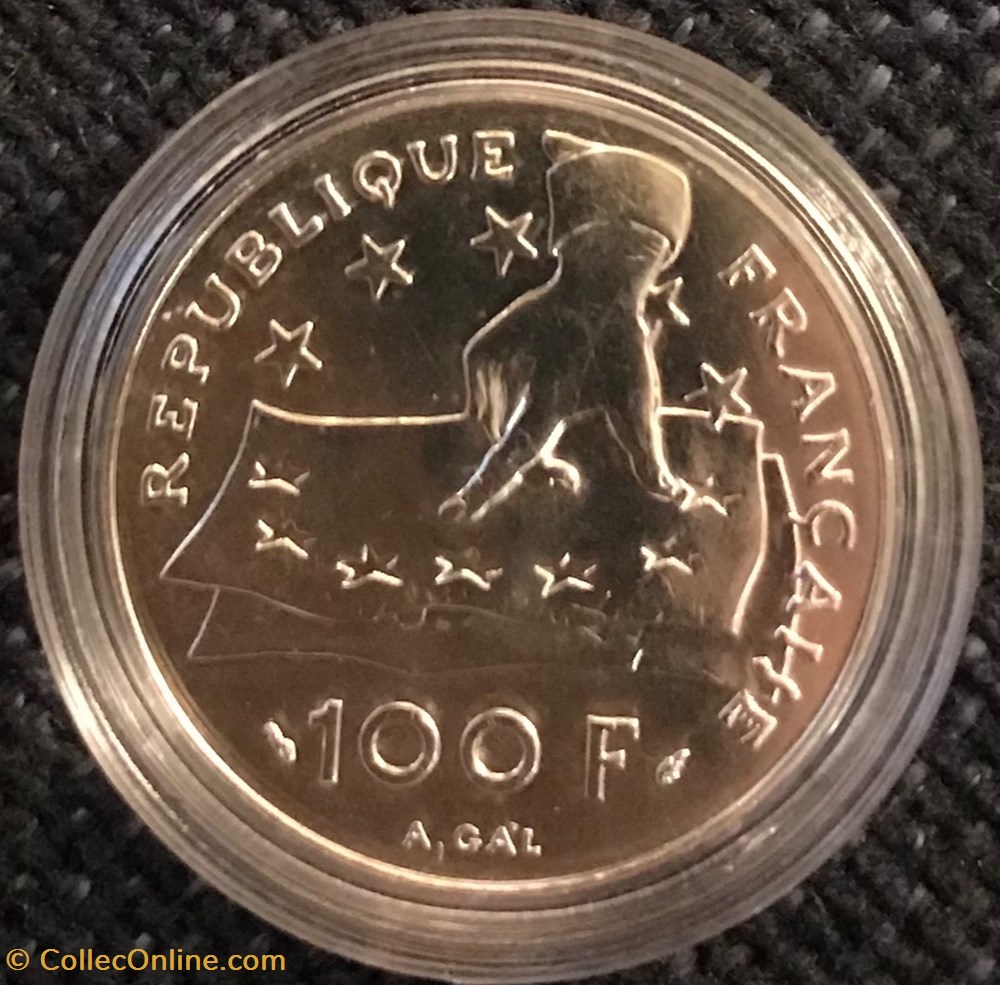 monnaies france modernes 100 frs 1991 descartes