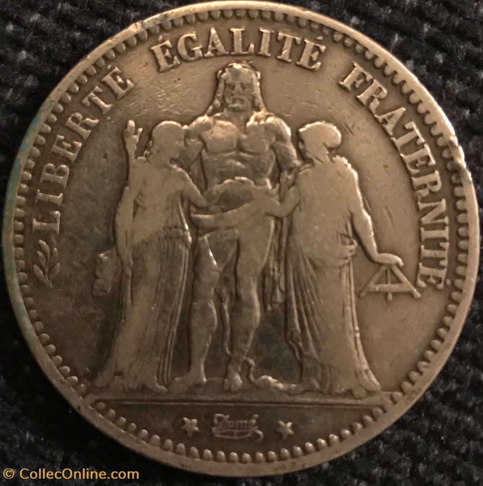 5 Frs Hercule 1878K monnaies france a modernes 5 frs hercule 1878k