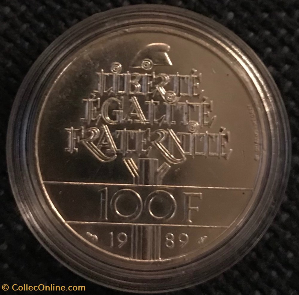 monnaies france a modernes 100 frs 1989 droits de homme