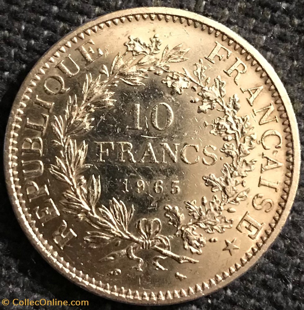 10 Frs Hercule 1965 monnaies france a modernes 10 frs hercule 1965
