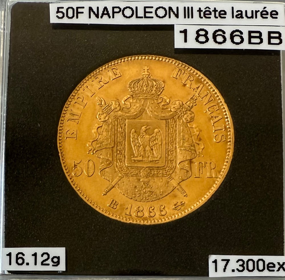 50 Frs OR 1866BB monnaies monde france 50 frs or 1866bb
