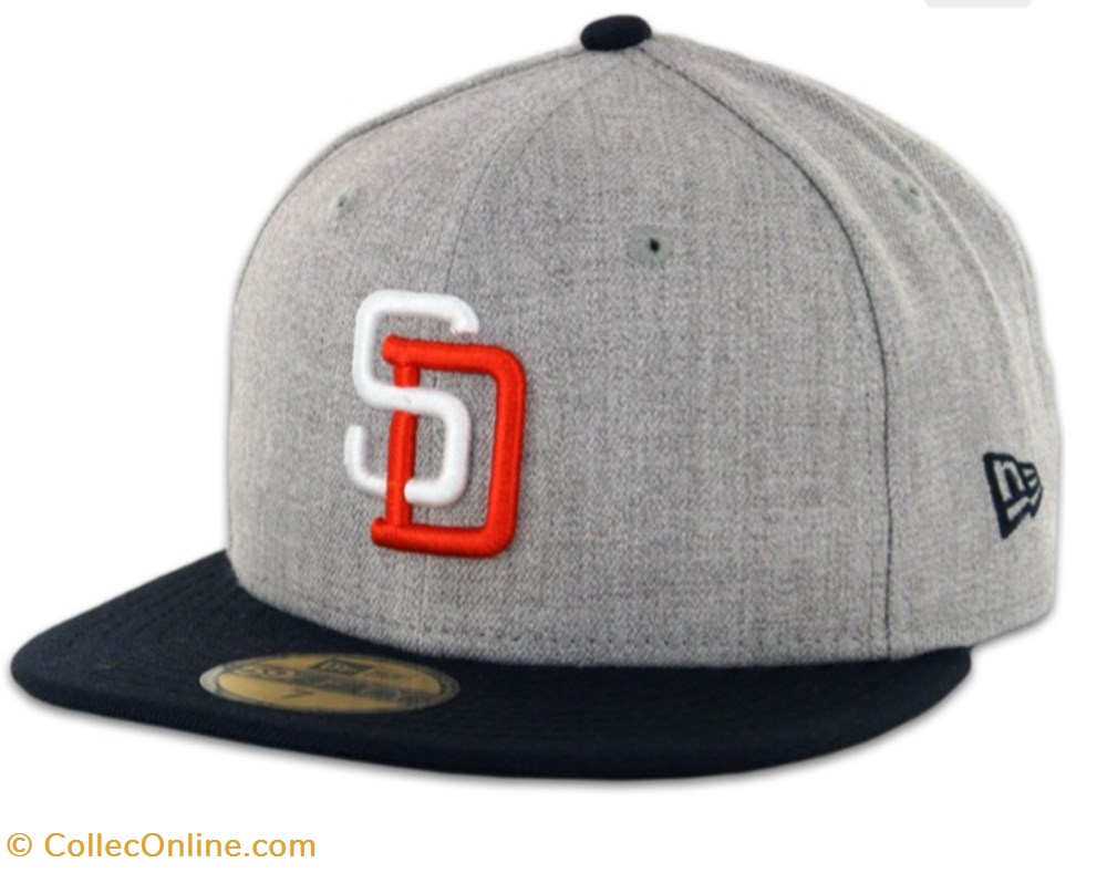 New Era 59Fifty San Diego Padres Fitted Hat Tony Gwynn Heather Grey Dark Navy clothes and accessories hats new era 59fifty san diego padres fitted hat tony gwynn heather grey dark navy