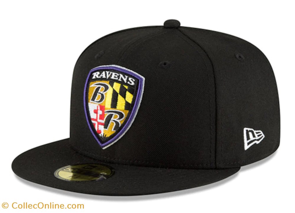 New Era - Baltimore Ravens Omaha 59FIFTY Hat - Black clothes and accessories hats new era baltimore ravens omaha 59fifty hat black