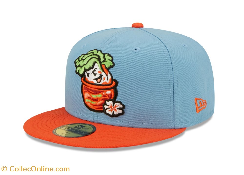 New Era Light Blue Montgomery Biscuits Montgomery Kimchi Theme Night 59FIFTY Fitted Hat clothes and accessories hats new era light blue montgomery biscuits montgomery kimchi theme night 59fifty fitted hat