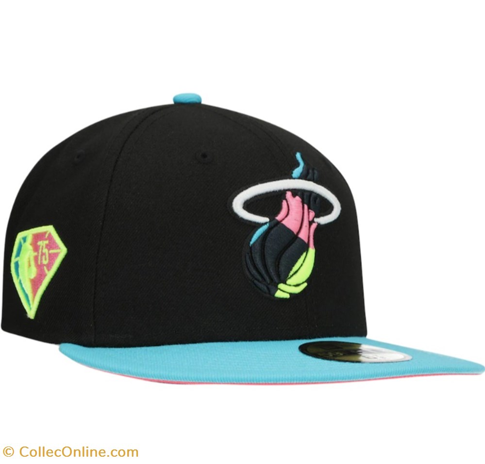 clothes and accessories hats new era black teal miami heat vice city 59fifty fitted hat