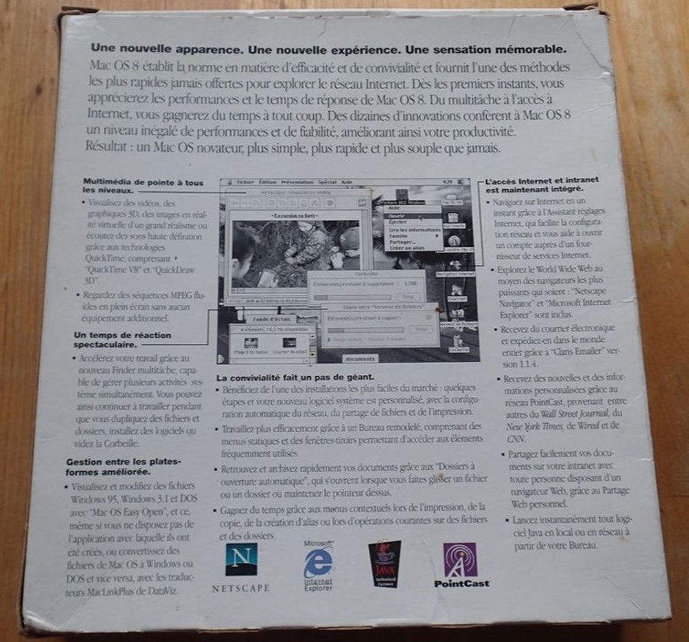 informatique supports mac os 8 1 boite