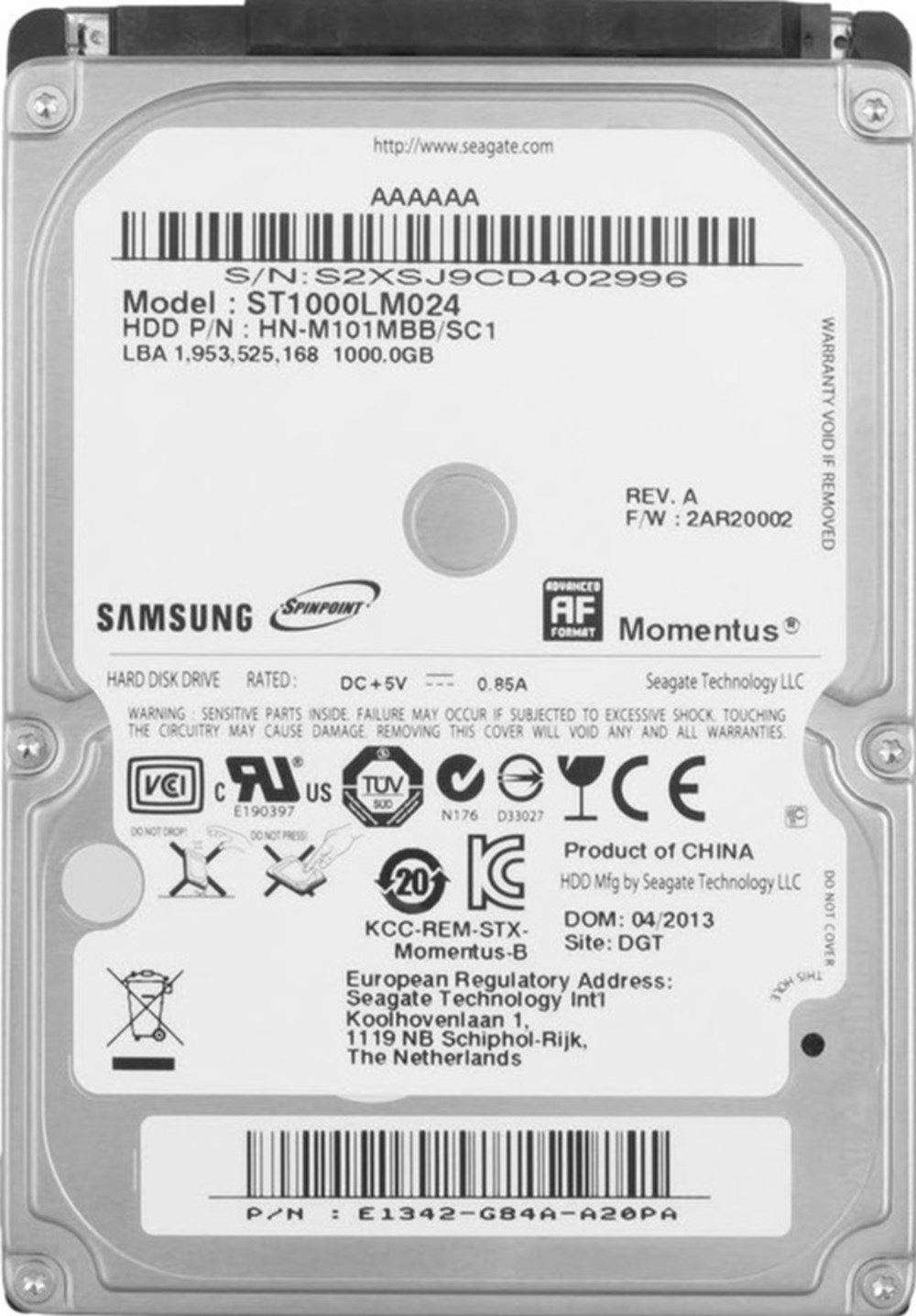 Samsung 1To 5400T informatique composants samsung 1to 5400t