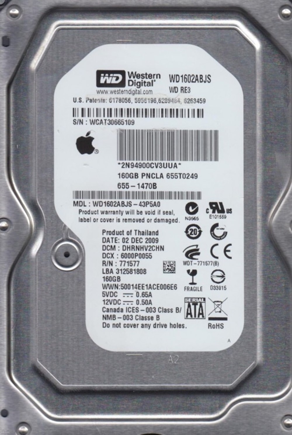 informatique composants disque dur wd 160 go s1