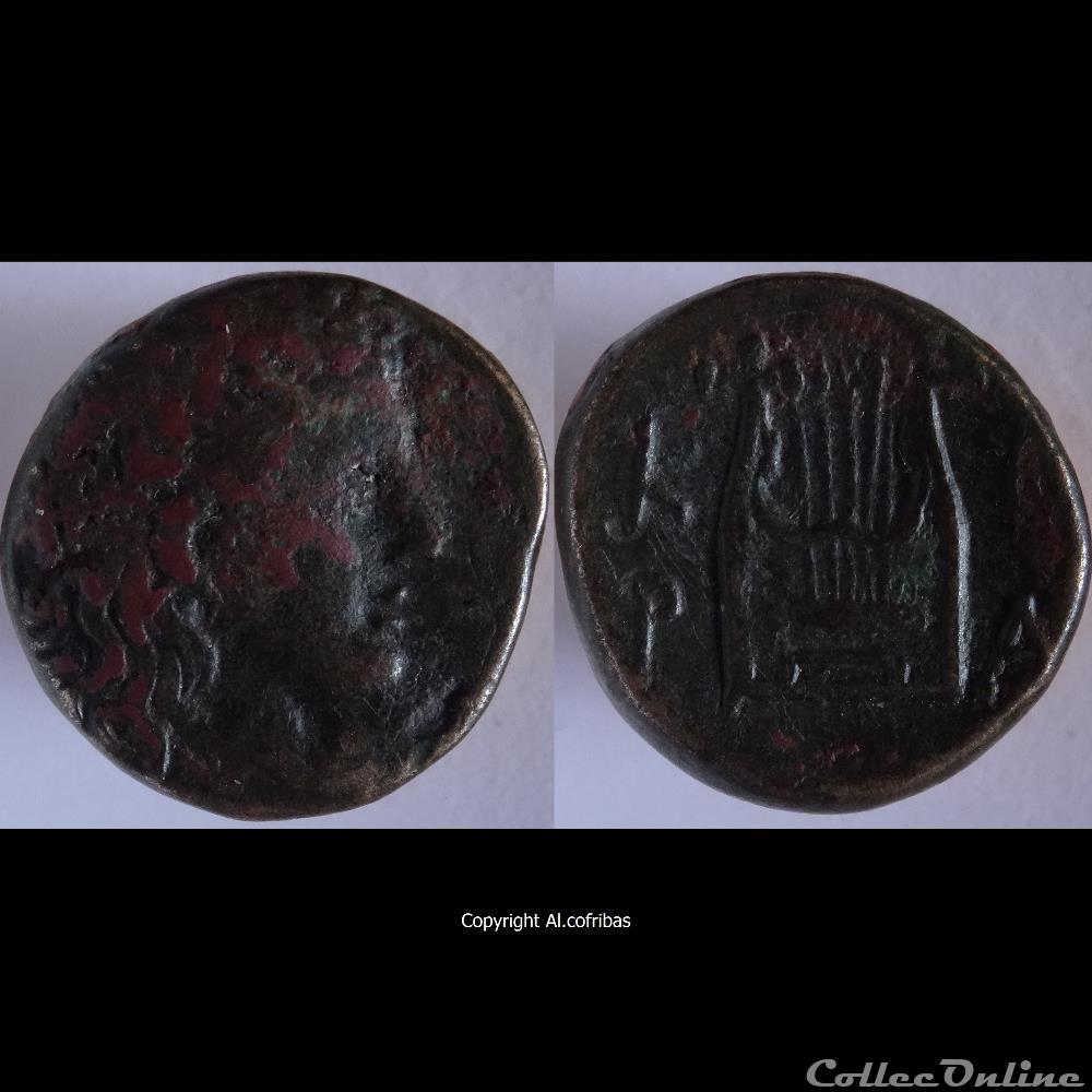 Ae16 Cyrène - Apollon / Lyre SNG Cop. 1266 4 monnaie antique grecque ae16 cyrene apollon lyre sng cop 1266