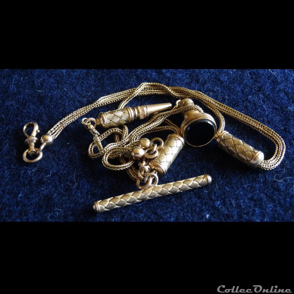 Chaine de montre de Gousset 4 bijoux horlogerie chaine de montre de gousset