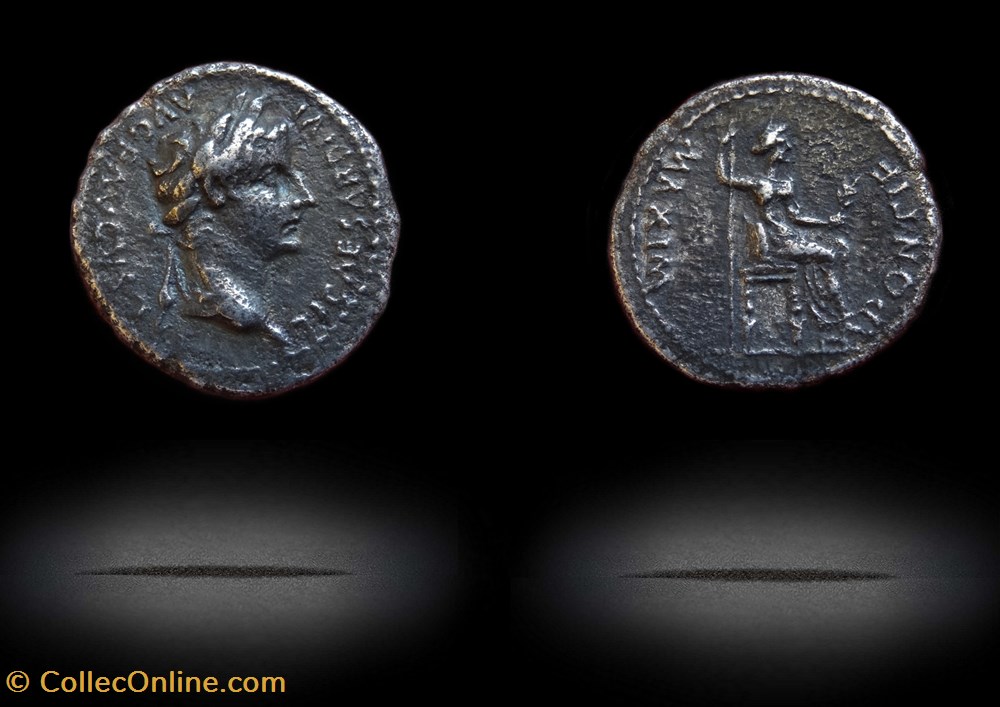 Denier Tibère - RIC. 30 monnaies antiquite av jc a ap romaines republicaines imperiales denier tibere ric 30