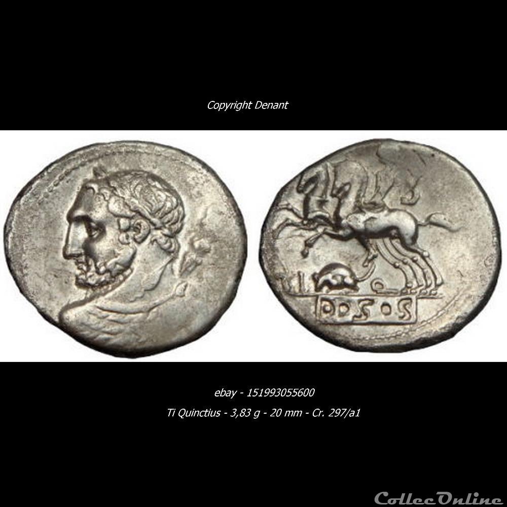 monnaie antique romaine denier de la republique ti berius quinctius rome bmcrr italy 567