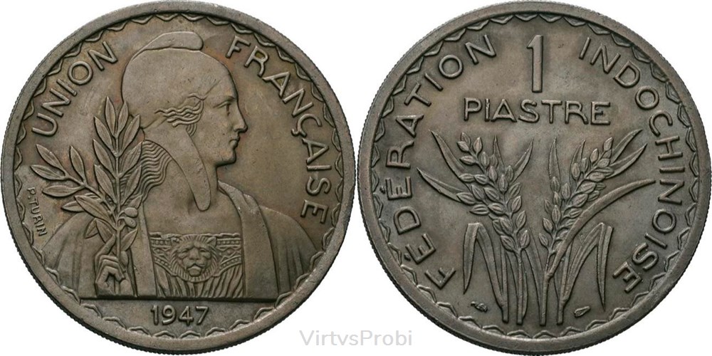 coins world french indochina 1 piastre km 32 1