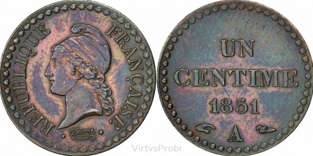 France, 1 Centime, KM 754 (ii) coins world france 1 centime km 754 ii