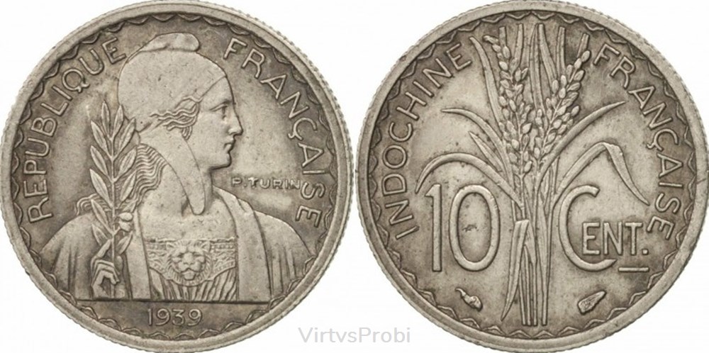 coins world france french indochina 10 centimes km 21 x