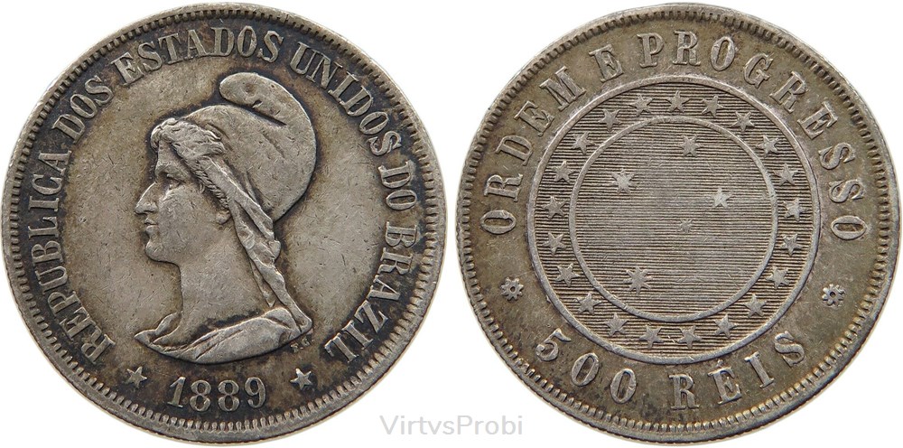coins world brazil 500 reis km 494
