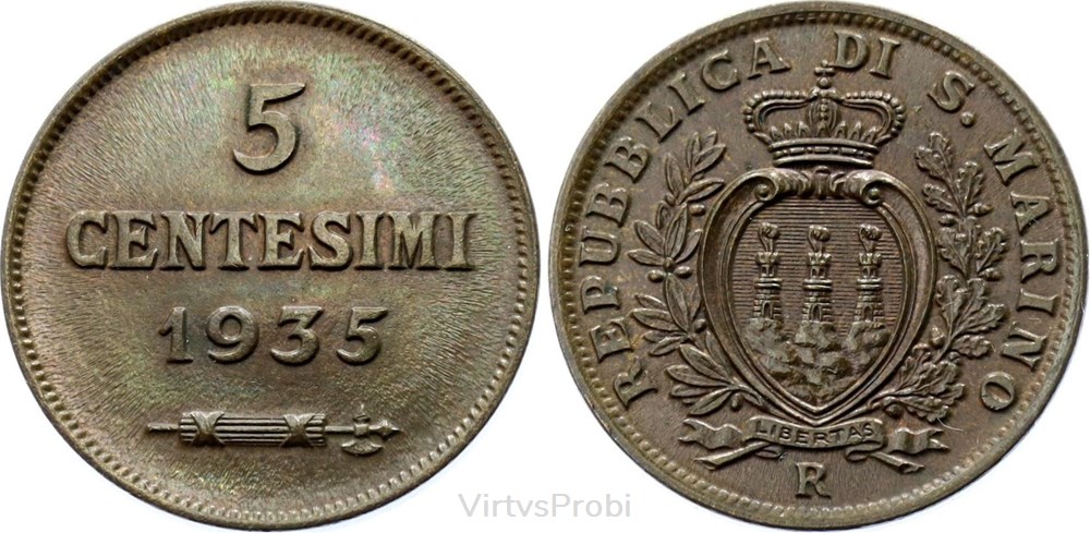 coins world san marino 5 centisimi km 12