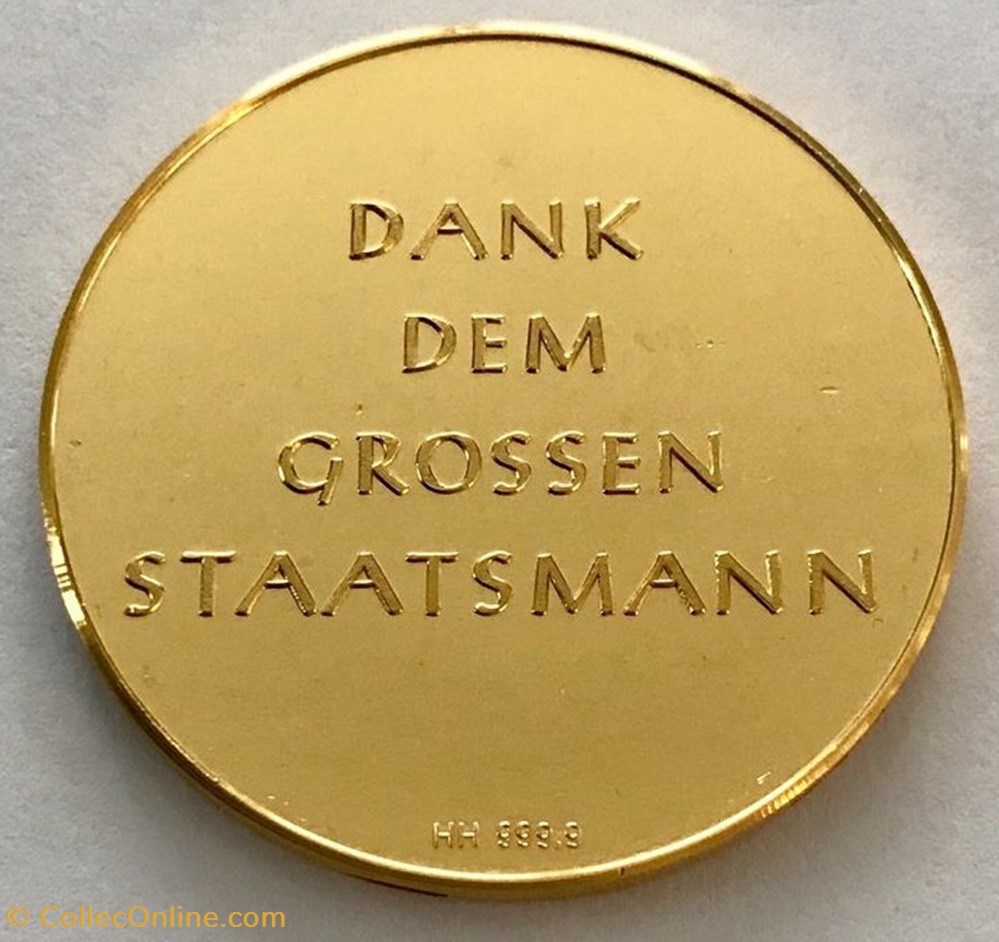 Allemagne - Medaille 1967 - Konrad Adenauer - Or medailles rda rep demo allemande allemagne medaille 1967 konrad adenauer or