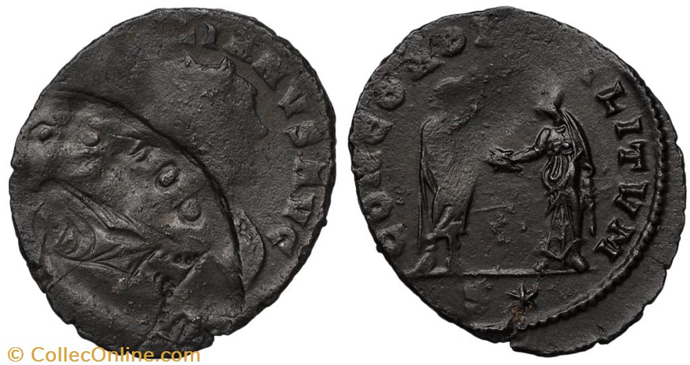 AURELIAN CONCORDIA MILITVM SISCIA MISSTRIKE SOLD coins ancient to romans imperial and republican aurelian concordia militvm siscia misstrike sold