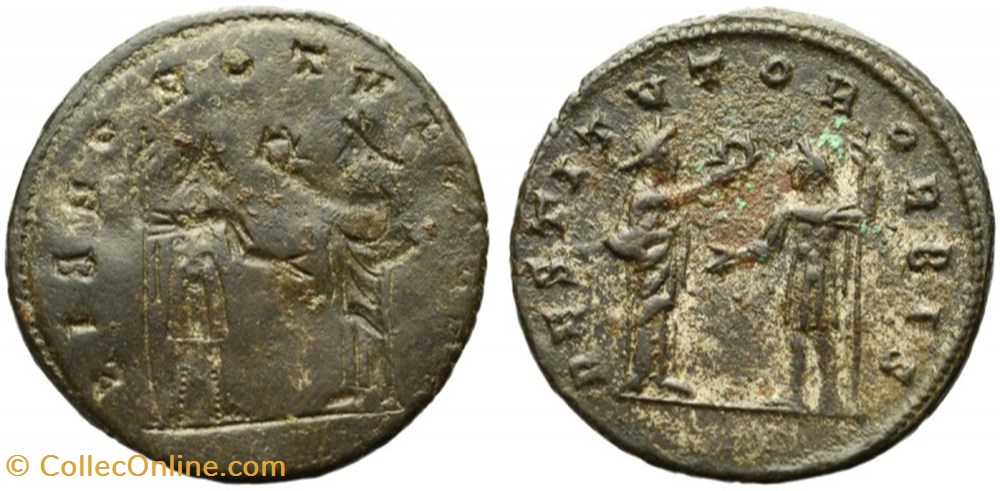 AURELIAN RESTITVTOR ORBIS REVERSE BROCKAGE - SOLD coins antique roman republican imperial aurelian restitvtor orbis reverse brockage sold