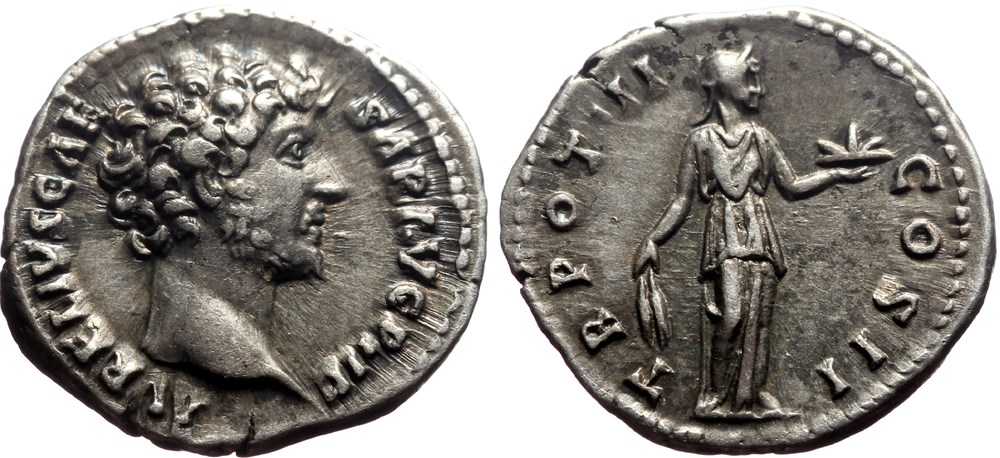 Marcus Aurelius as Ceasar denar Fides SOLD coins ancient to romans imperial and republican marcus aurelius as ceasar denar fides sold
