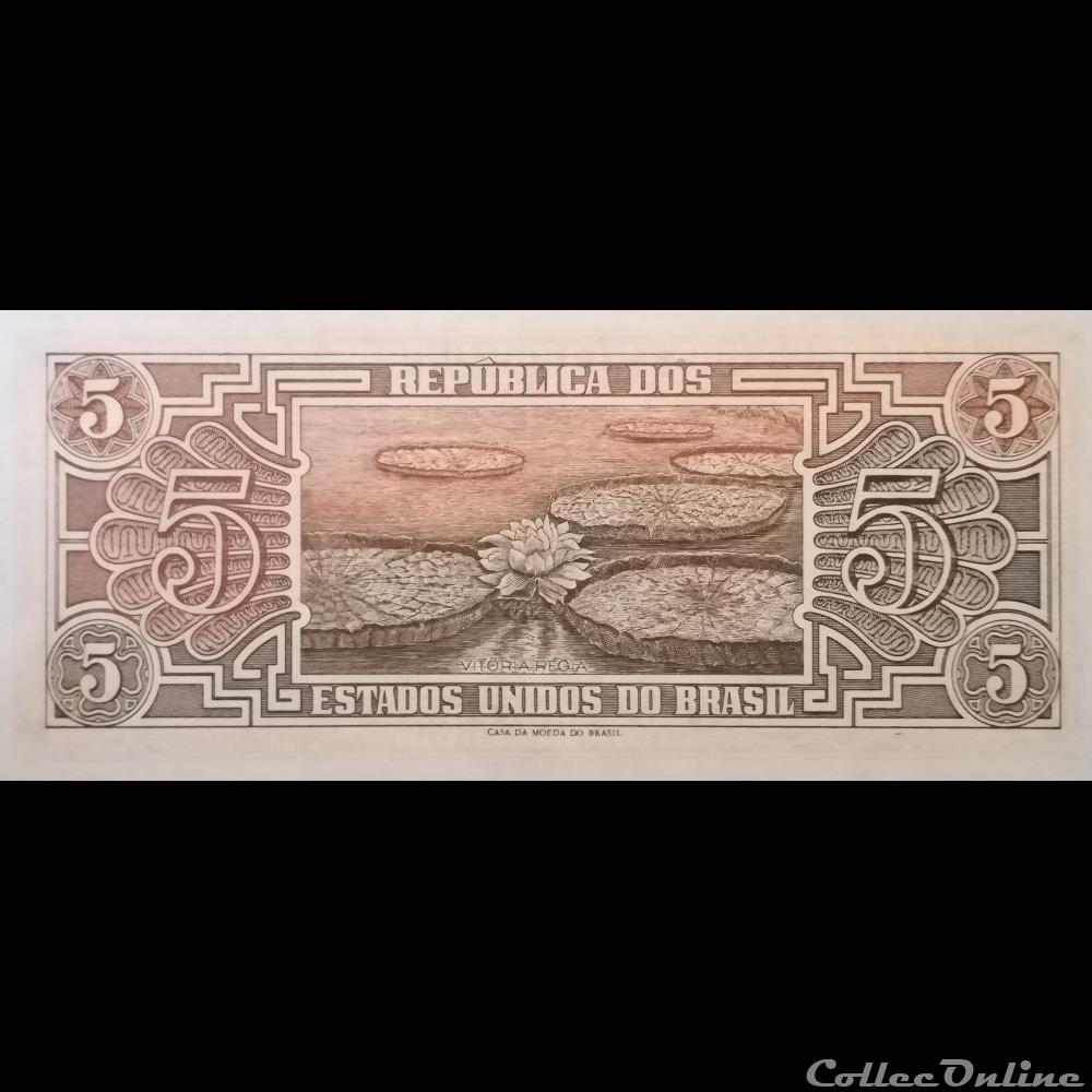 BRESIL - P 166 B - 5 CRUZEIROS - 1962 billet amerique du sud bresil p 166 b 5 cruzeiros 1962