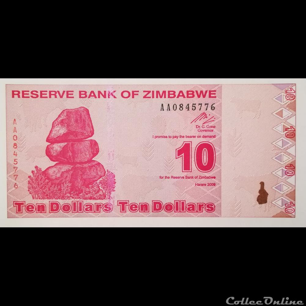 ZIMBABWE - P 94 - 10 DOLLARS - 2009 billet afrique zimbabwe p 94 10 dollars 2009