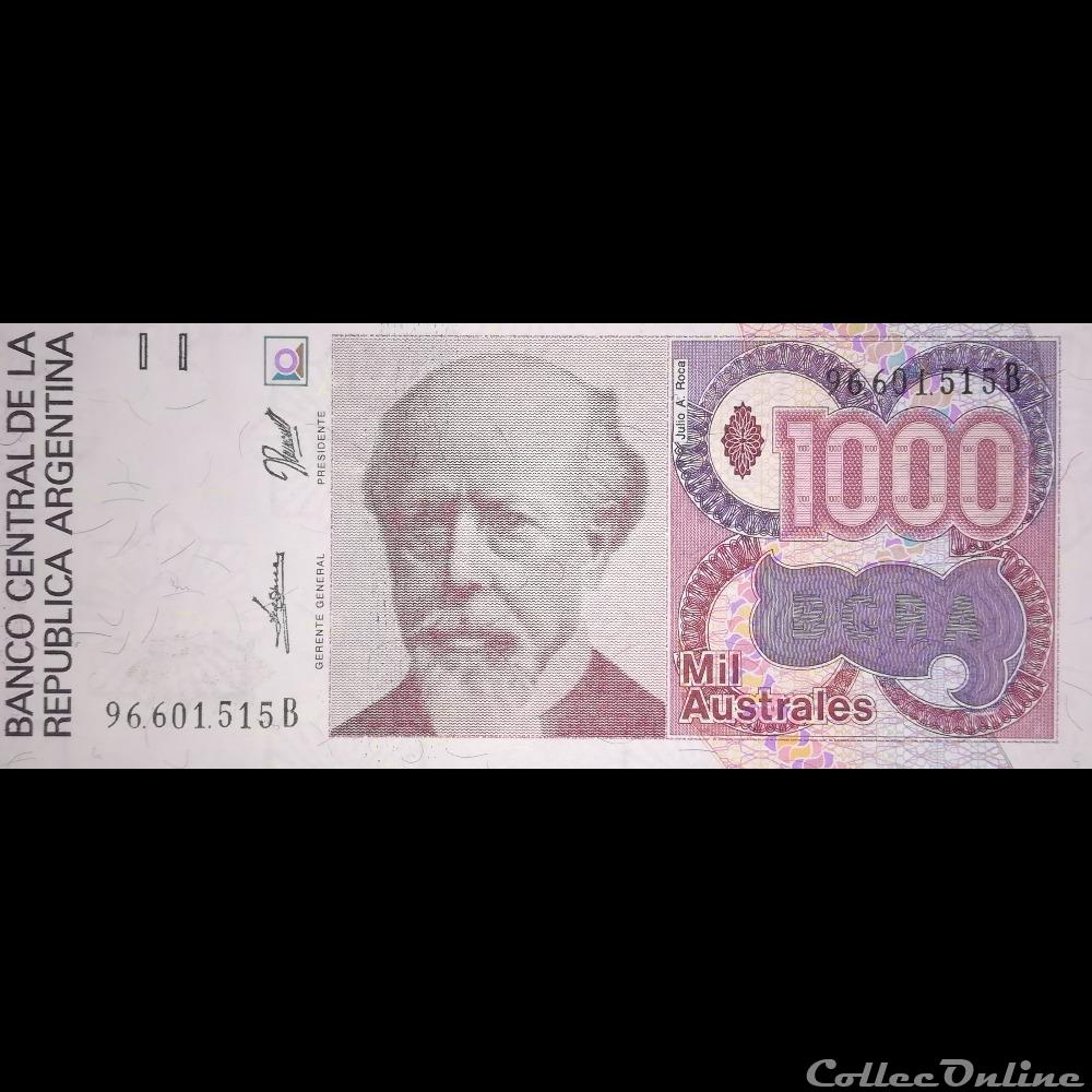 ARGENTINE - P 329 (4) - 1000 AUSTRALES - 1990 billet amerique du sud argentine p 329 4 1000 australes 1990