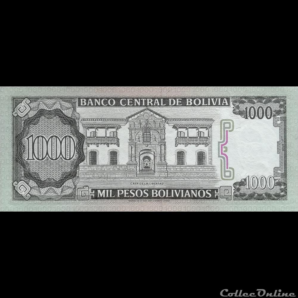 BOLIVIE - P 167 A (2) - 1000 PESOS BOLIVIANOS - 1982 billet amerique du sud argentine bolivie p 167 a 2 1000 pesos bolivianos 1982