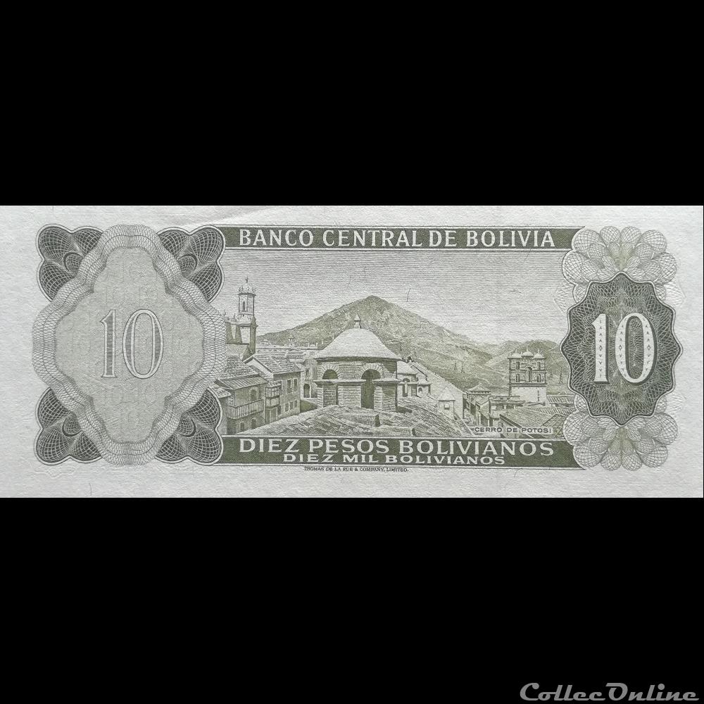 BOLIVIE - P 154 A (16) - 10 PESOS BOLIVIANOS - 1962 billet amerique du sud argentine bolivie p 154 a 16 10 pesos bolivianos 1962