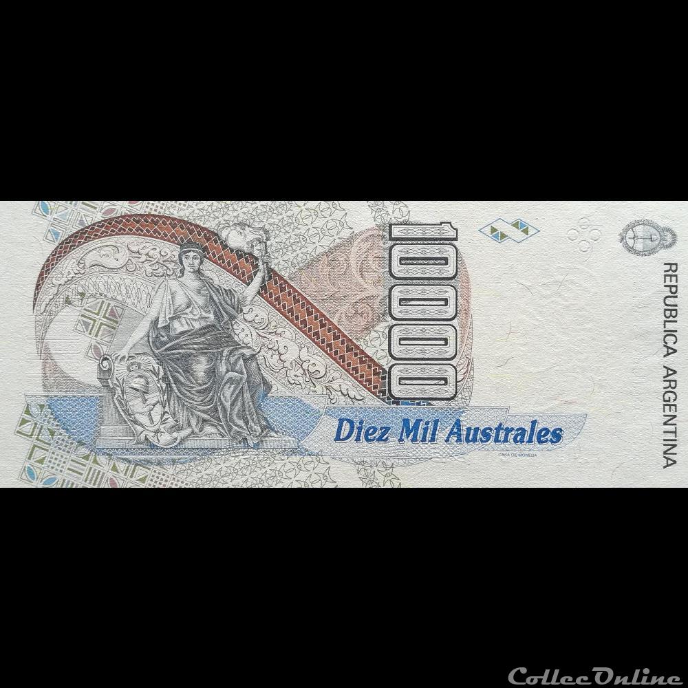 ARGENTINE - P 334 A (2) - 10.000 AUSTRALES - 1989-91 billet amerique du sud argentine p 334 a 2 10 000 australes 1989 91