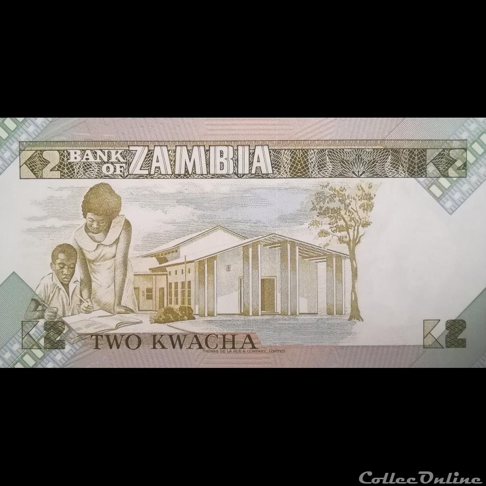 billet afrique zambie p 24 c 2 kwacha 1988
