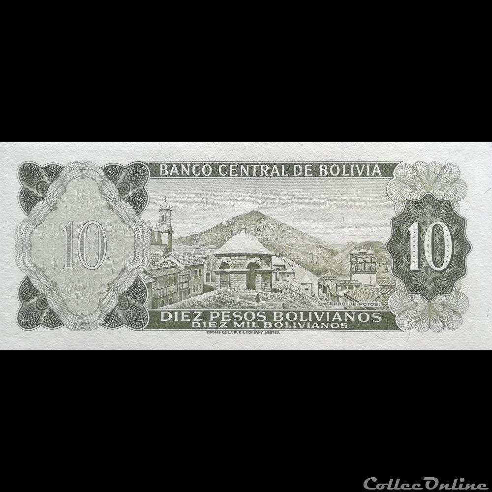 billet amerique du sud argentine bolivie p 154 a 17 10 pesos bolivianos 1962