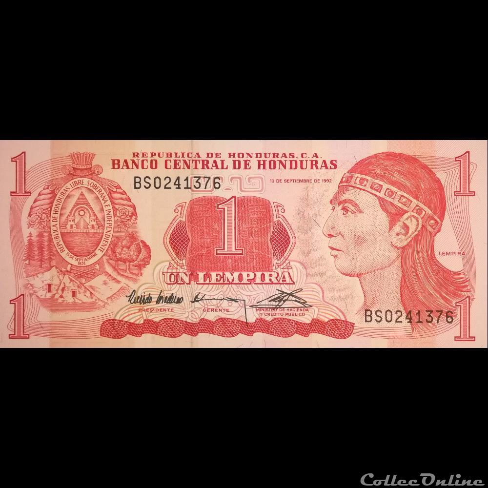 HONDURAS - P 071 - 1 LEMPIRA - 1992 billet amerique nord honduras p 071 1 lempira 1992