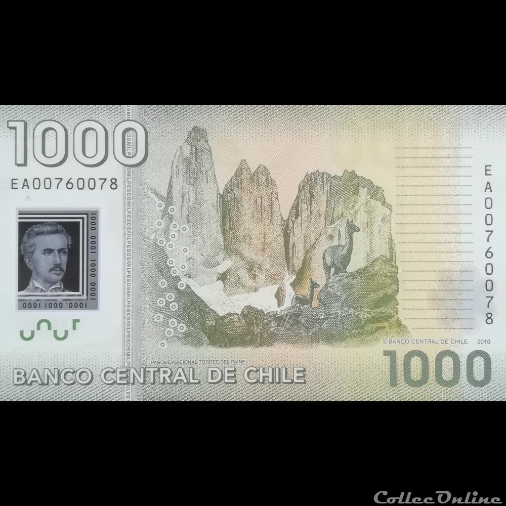 CHILI - P 161 A - 1000 PESOS - 2010 billet amerique du sud chili p 161 a 1000 pesos 2010