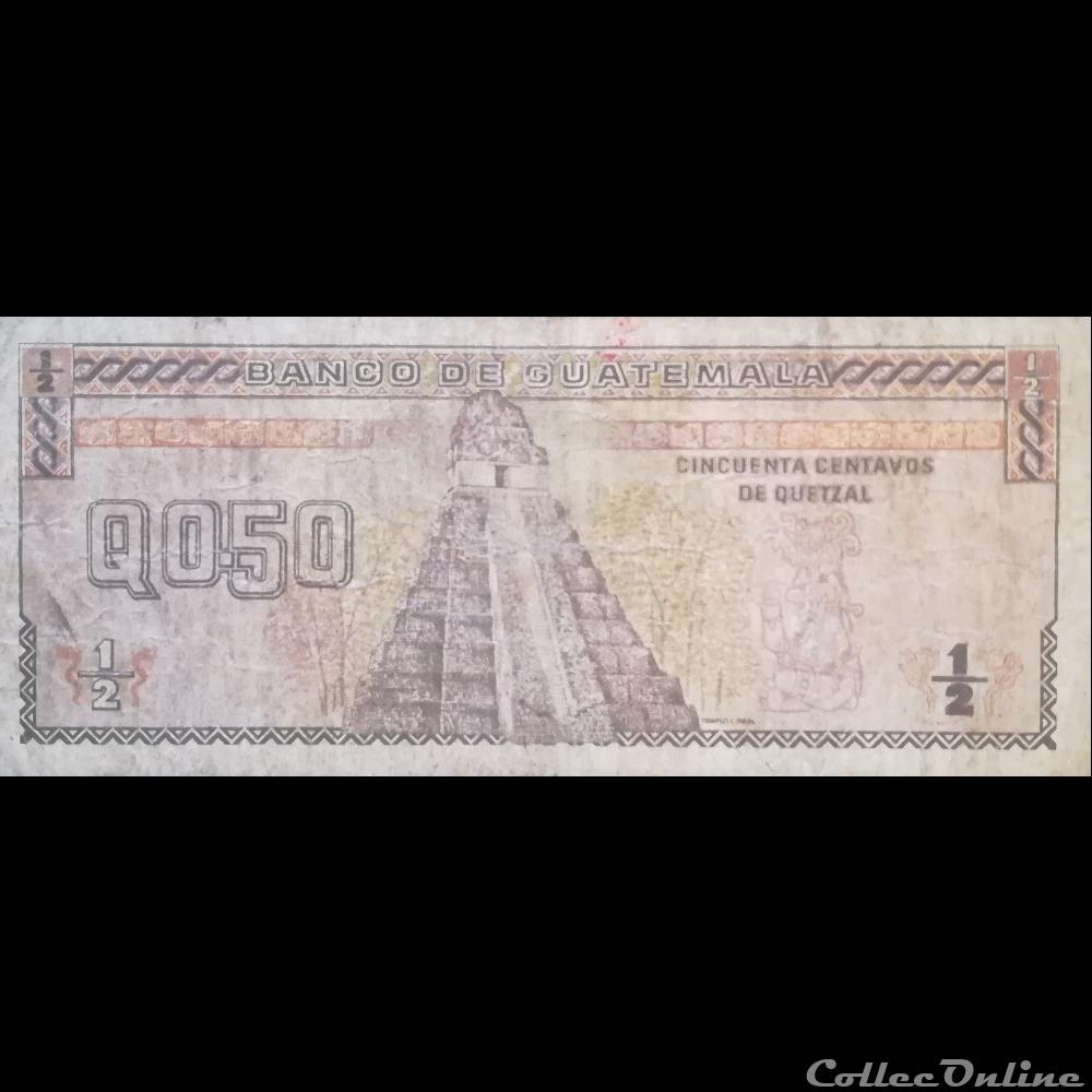 billet amerique du nord guatemala p 072 b 0 50 centavos de quetzal 1992