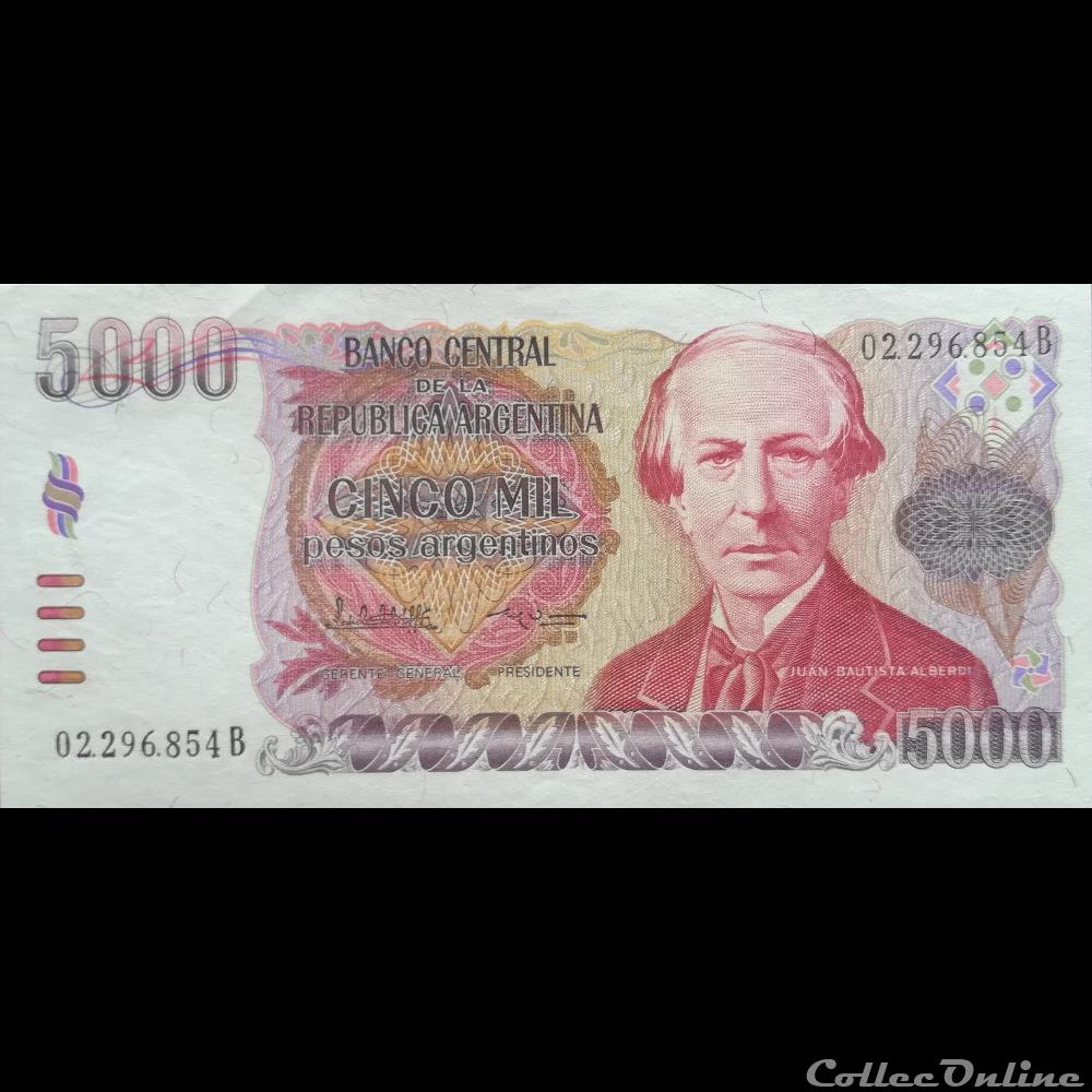 ARGENTINE - P 318 - 5.000 PESOS - 1984-85 billet amerique du sud argentine p 318 5 000 pesos 1984 85