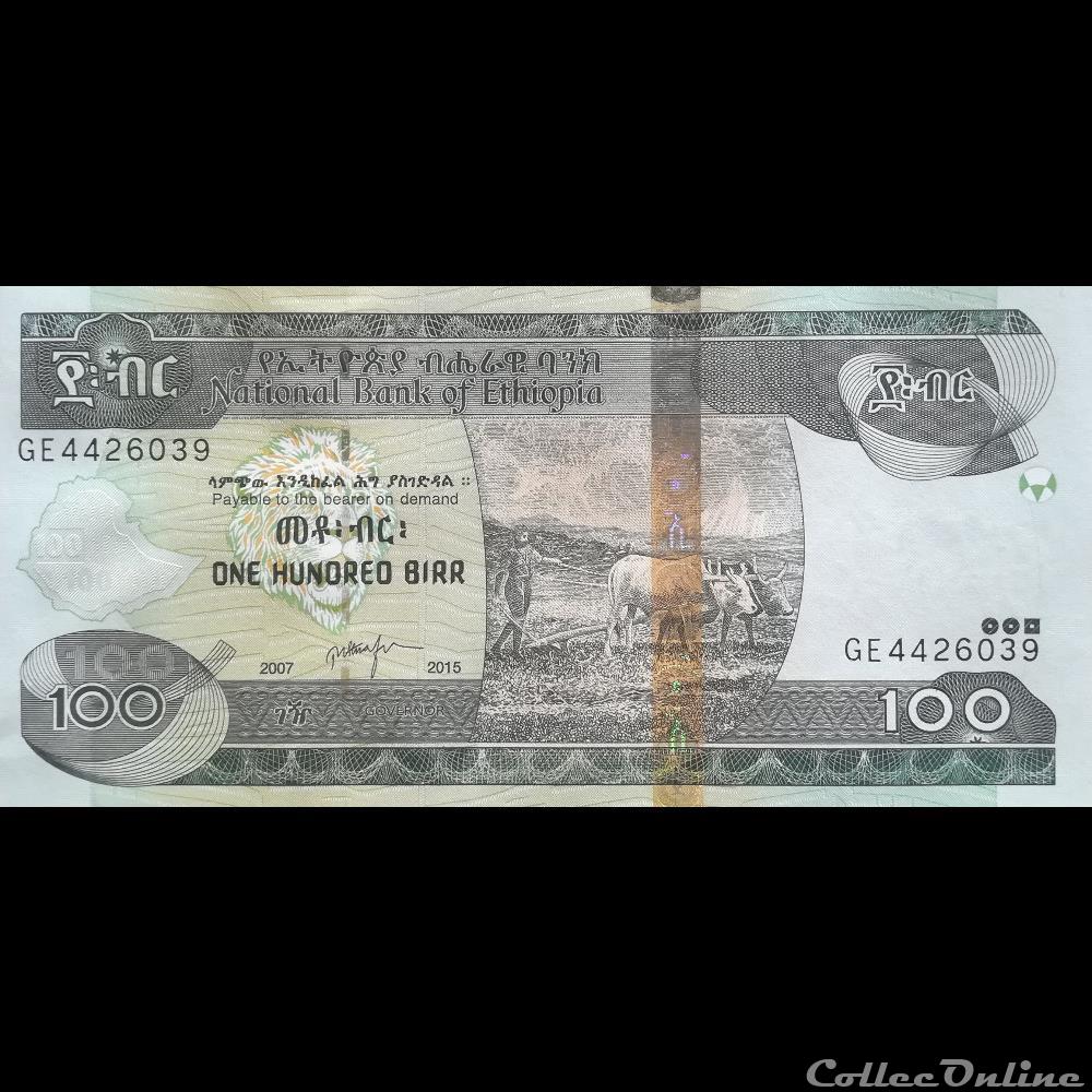billet afrique ethiopie p 52 g 100 birr 2015