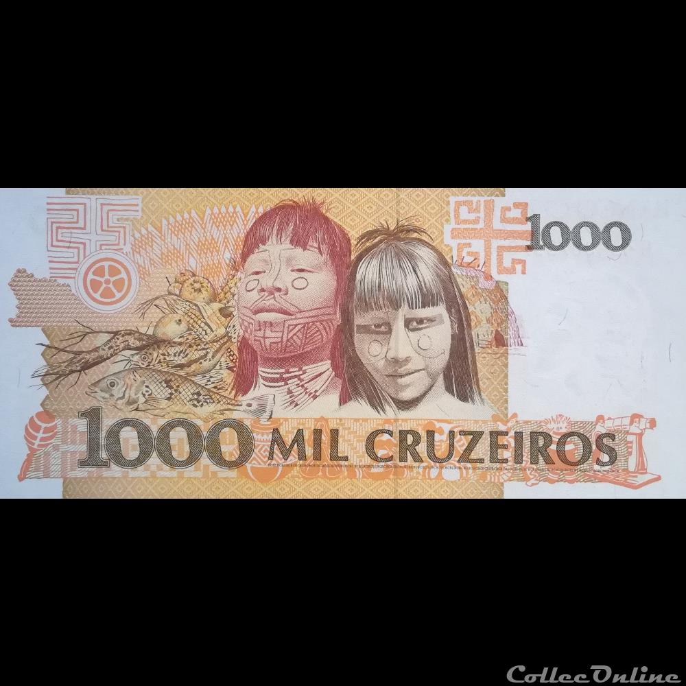 BRESIL - P 231 A - 1000 CRUZEIROS - 1990 billet amerique du sud bresil p 231 a 1000 cruzeiros 1990