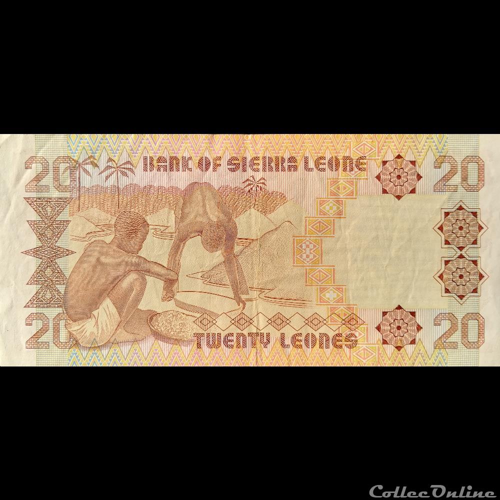 billet afrique sierra leone p 16 20 leones 1988