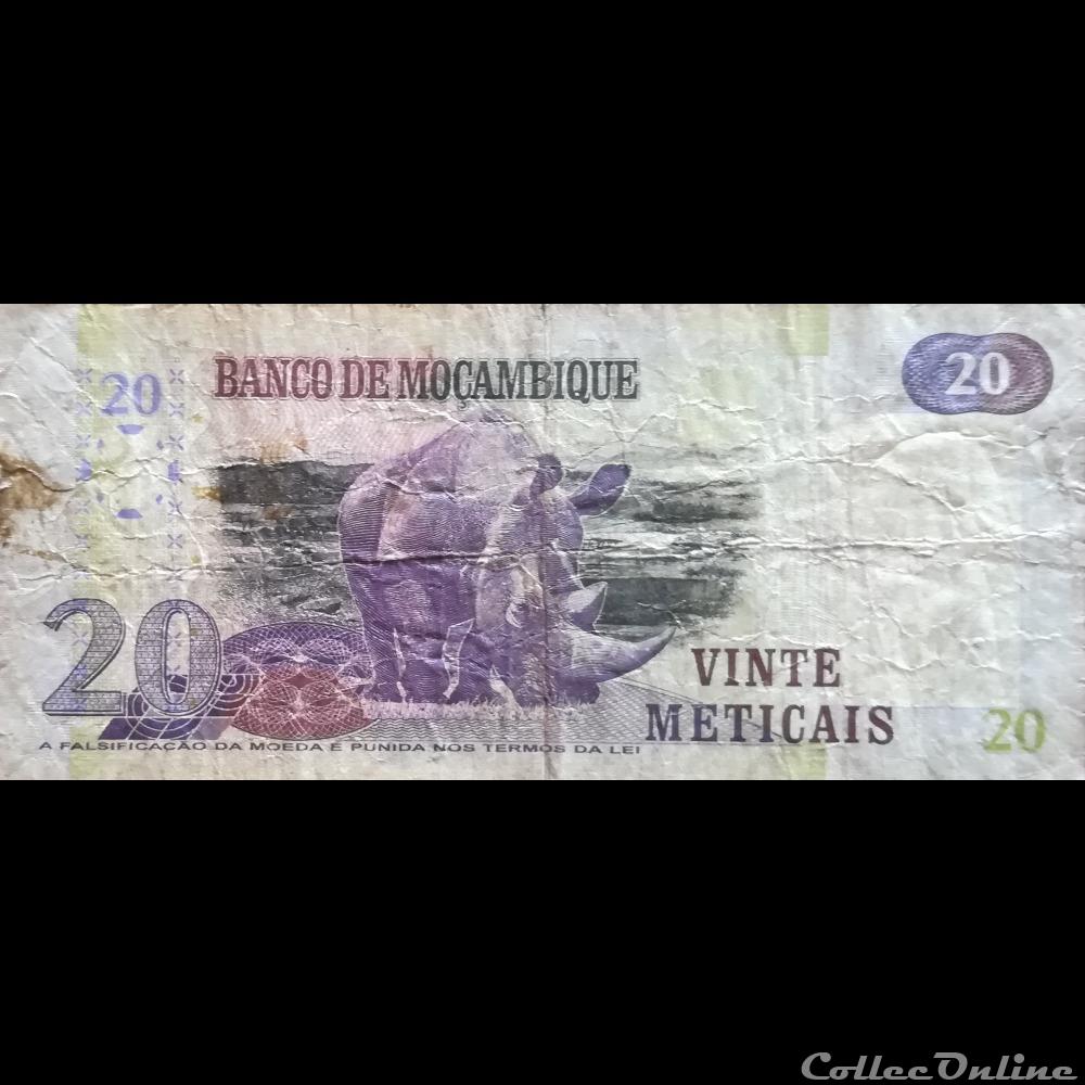 billet afrique mozambique p 143 a 20 meticais 2006