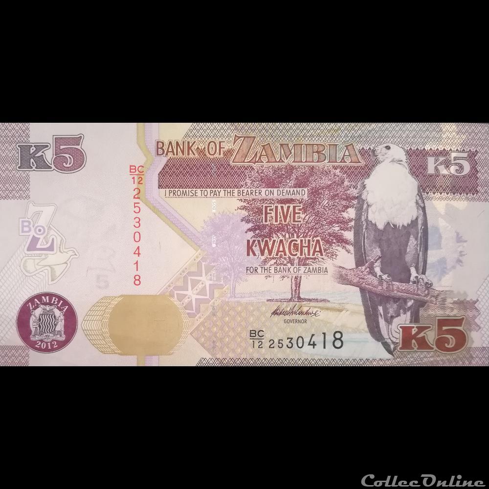 2012 Lion//Cassava//p50a UNC Zambia 5 Kwacha