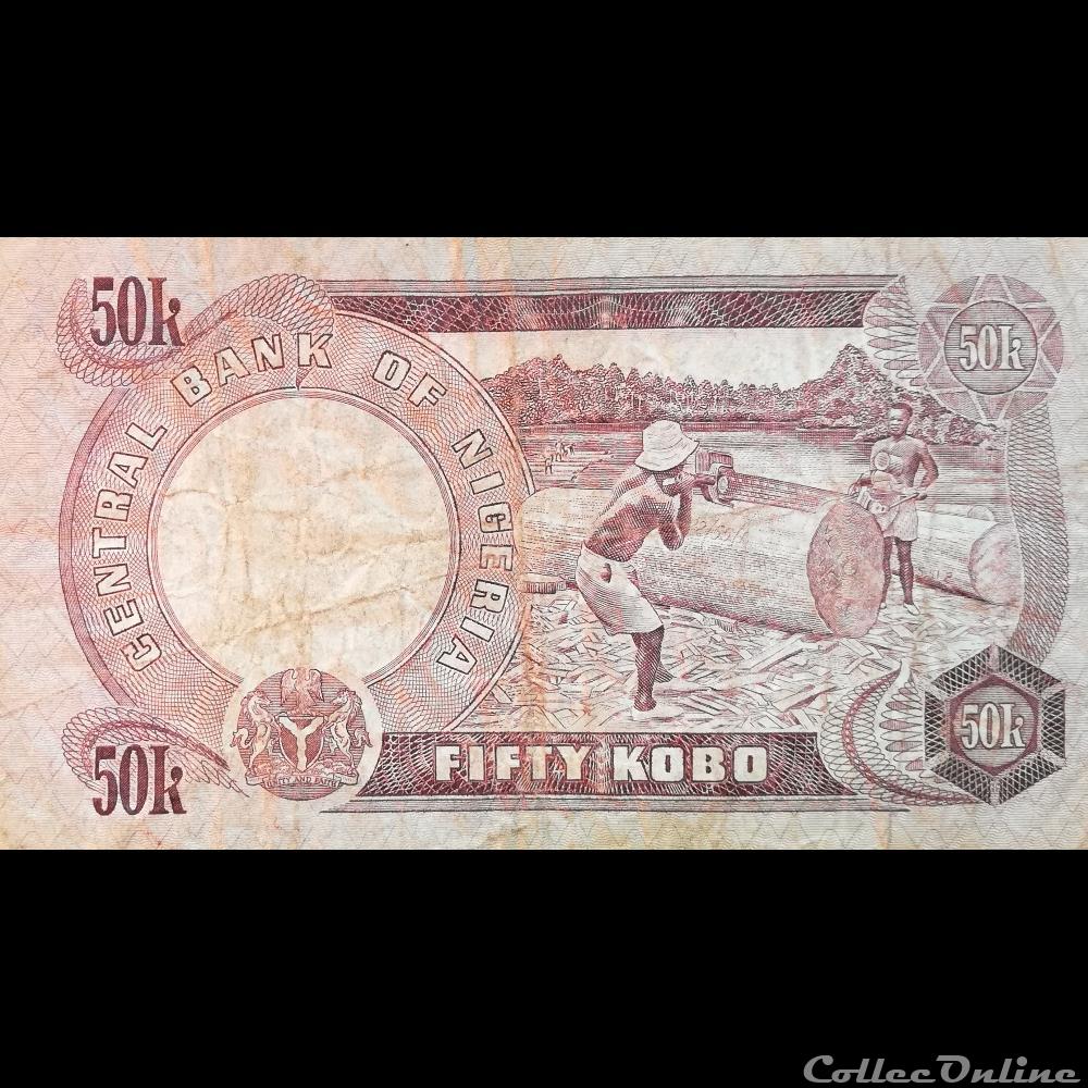 billet afrique nigerium nigeria p 14 f 50 kobo 1973 1978