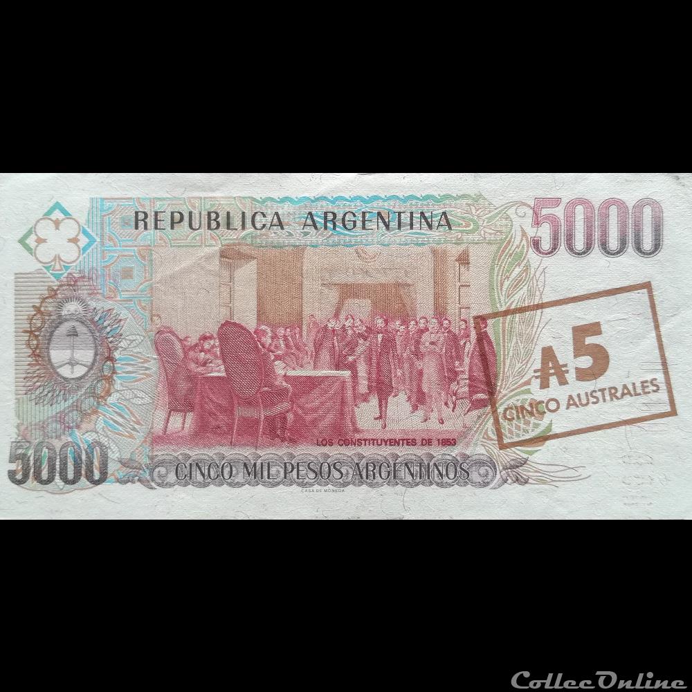 billet amerique du sud argentine p 321 5 australes 1985