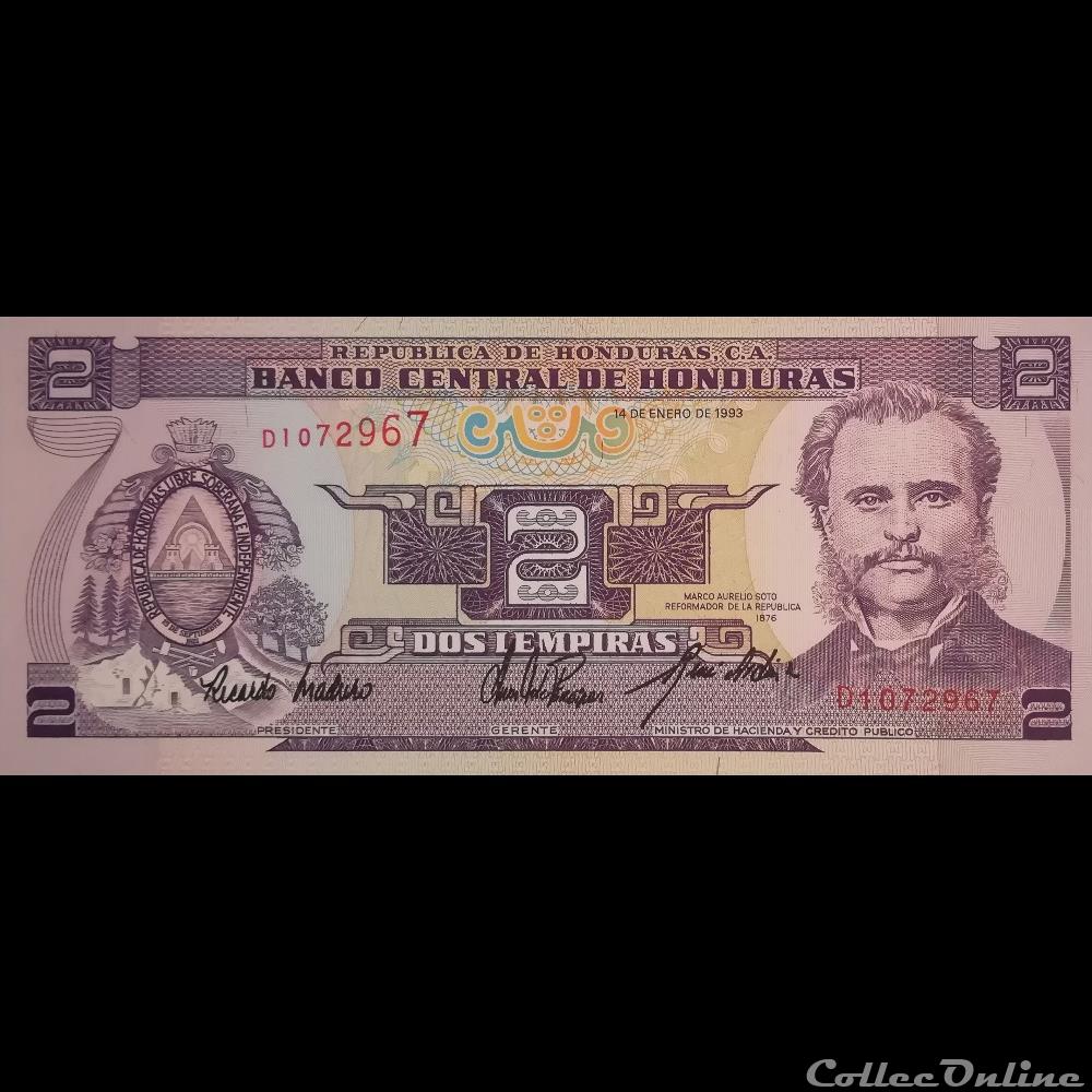 HONDURAS - P 072 A - 2 LEMPIRAS - 1993 billet amerique nord honduras p 072 a 2 lempiras 1993