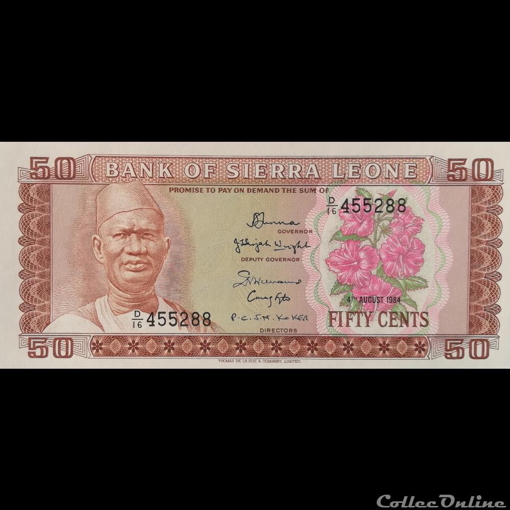 SIERRA LEONE - P 04 E - 50 CENTS - 1984 billet afrique sierra leone p 04 e 50 cents 1984