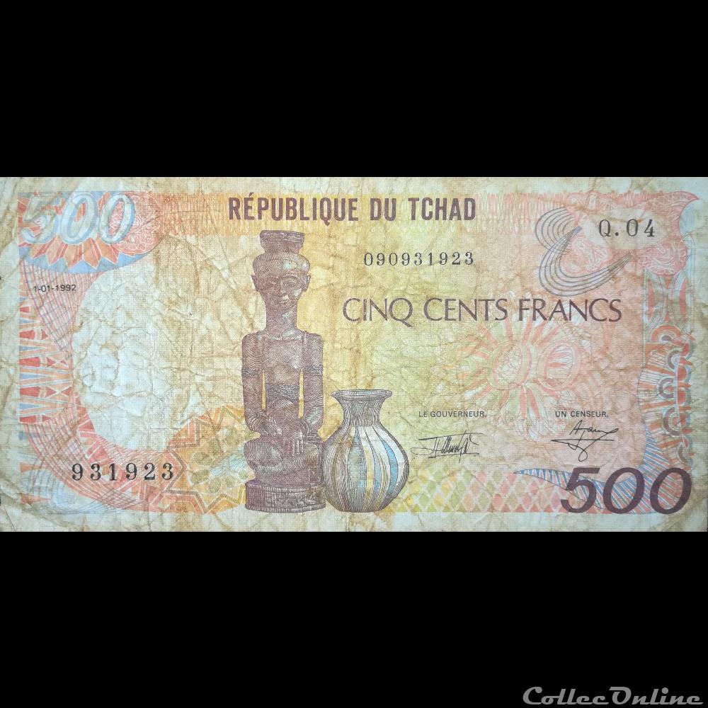 TCHAD - P 09 E - 500 FRANCS - 1992 billet afrique tchad p 09 e 500 francs 1992